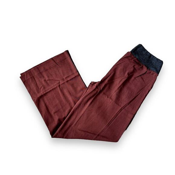 New WeWoreWhat Women's Low Rise V Pant Suiting Twill Cacao/Black Large MSRP $118 - Picture 3 of 7